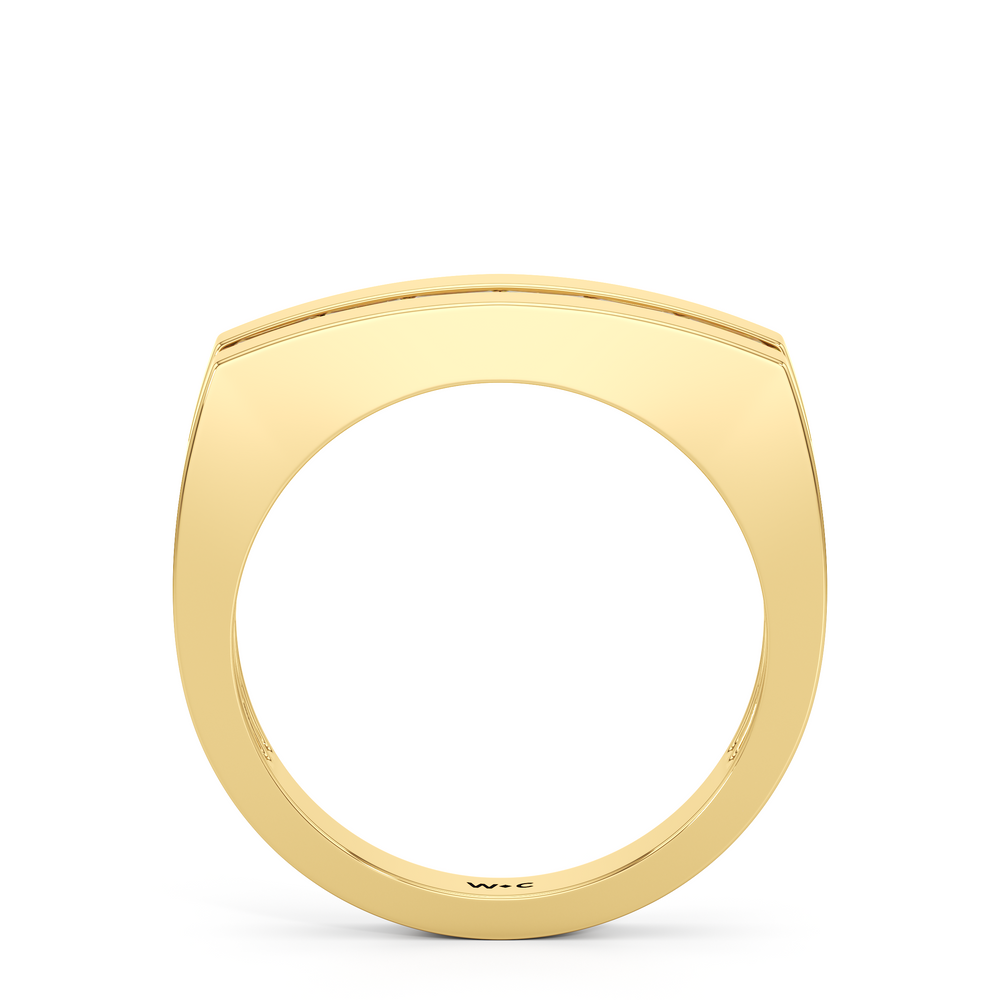 Diamond Channel Flat Top Men's Ring with 18KT Yellow Gold / Lab / 1/2 Cut Diamond in 14KT Yellow Gold / Lab / 1/2 view 2

