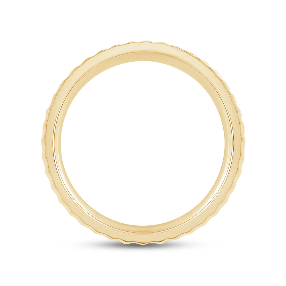 Fluted Men's Ring with 18KT Yellow Gold / 6 Cut Diamond in 14KT Yellow Gold / 6 view 2
