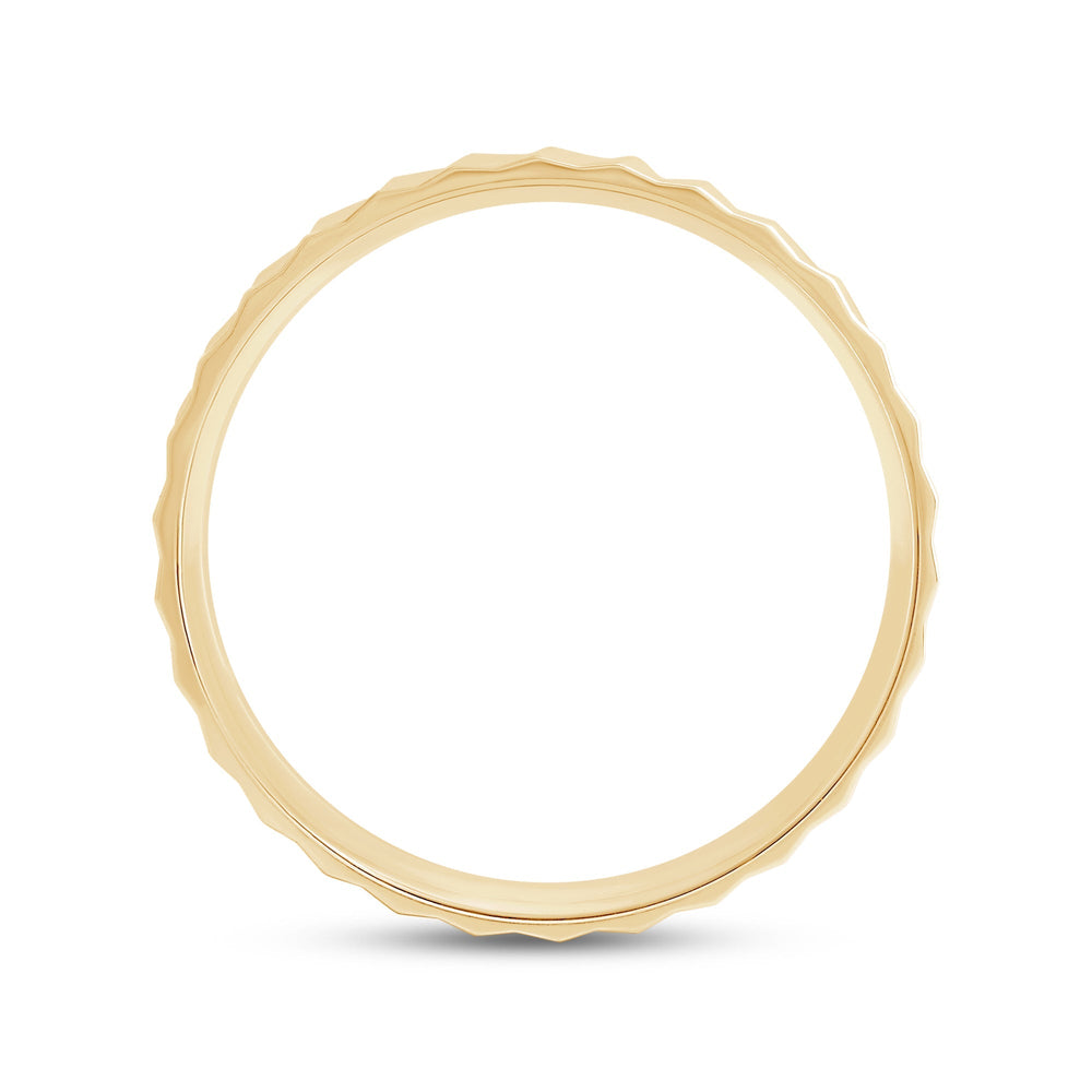 Fluted Slant Men's Ring with 18KT Yellow Gold / 5 Cut Diamond in 14KT Yellow Gold / 5 view 2
