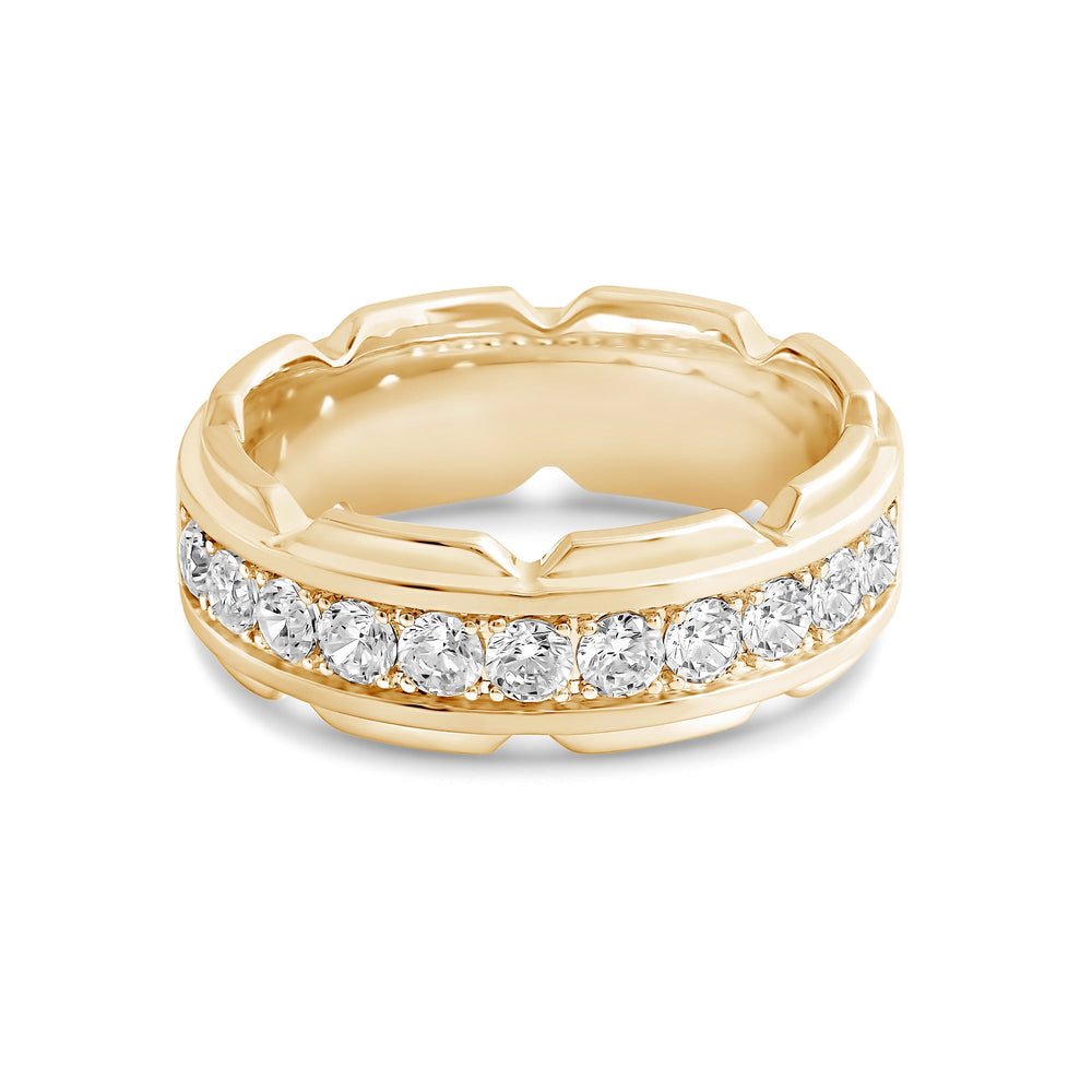 V Frame Men's Ring with 18KT Yellow Gold / Lab / 1 1/8 Cut Diamond in 14KT Yellow Gold / Lab / 1 1/8 view 1

