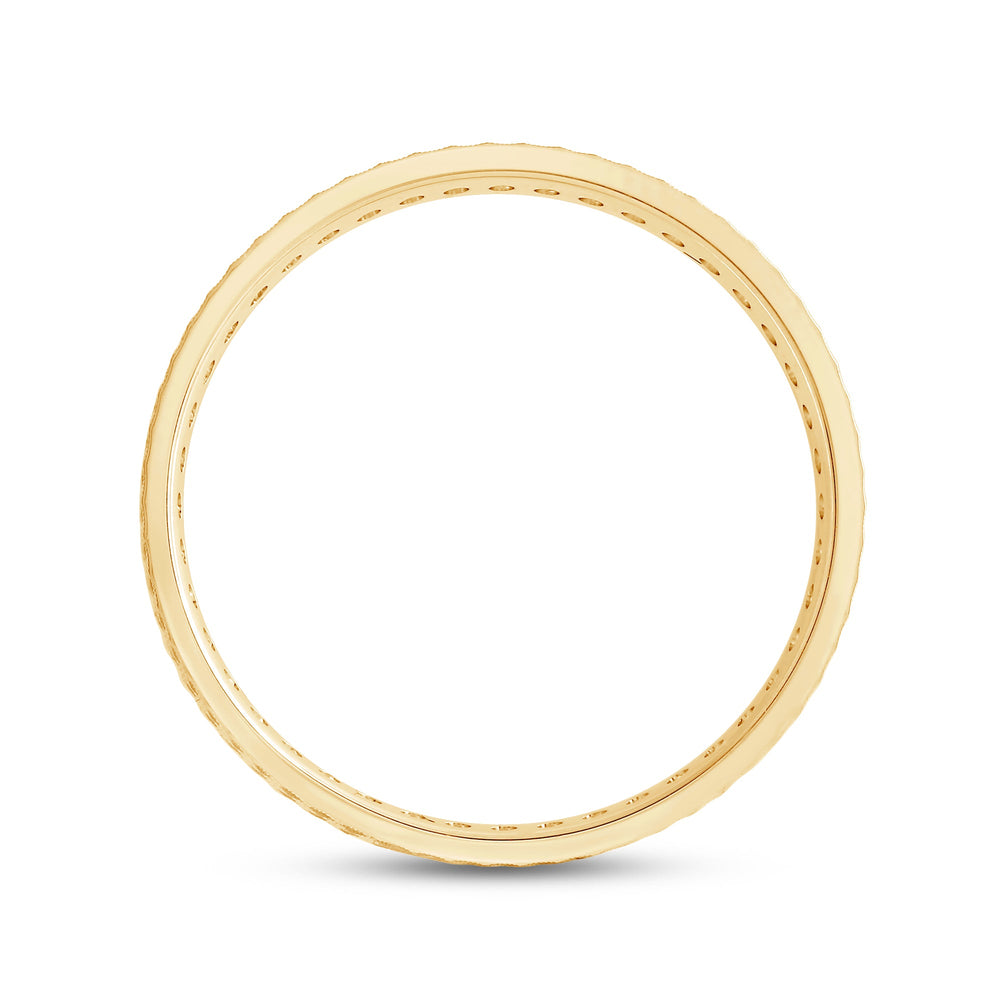 Layered Wave Men's Ring with 18KT Yellow Gold / Lab / 9/10 Cut Diamond in 14KT Yellow Gold / Lab / 9/10 view 2
