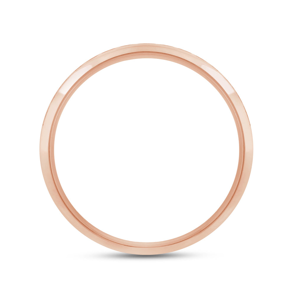 Dome Diamond Horizon Men's Ring with 18KT Rose Gold / Lab / 3/4 Cut Diamond in 14KT Rose Gold / Lab / 3/4 view 2
