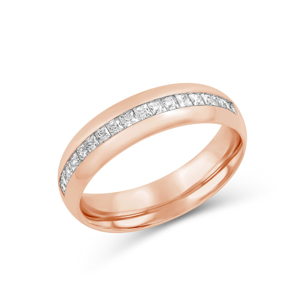 Dome Diamond Horizon Men's Ring with 18KT Rose Gold / Lab / 3/4 Cut Diamond in 14KT Rose Gold / Lab / 3/4 view 3

