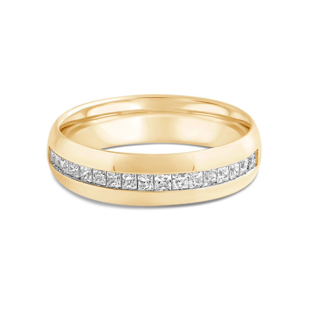 Dome Diamond Horizon Men's Ring with 18KT Yellow Gold / Lab / 3/4 Cut Diamond in 14KT Yellow Gold / Lab / 3/4 view 1
