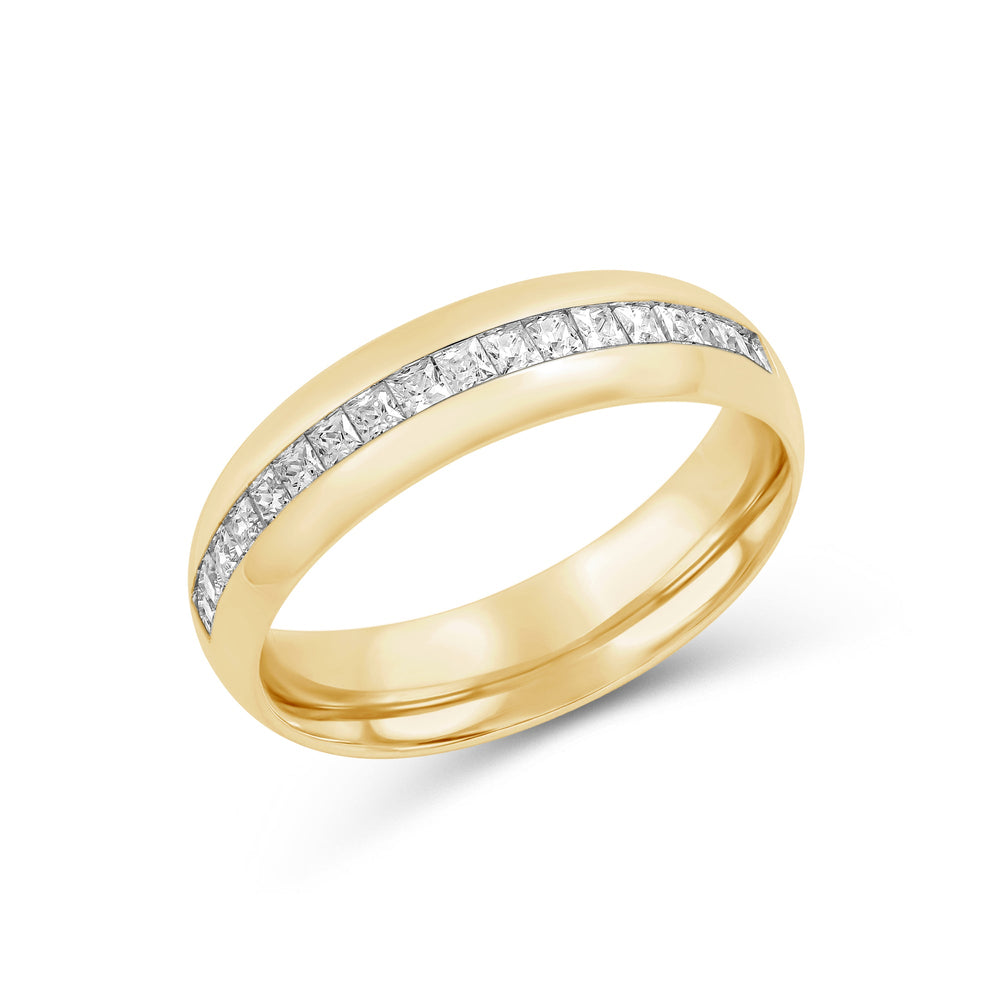 Dome Diamond Horizon Men's Ring with 18KT Yellow Gold / Lab / 3/4 Cut Diamond in 14KT Yellow Gold / Lab / 3/4 view 3
