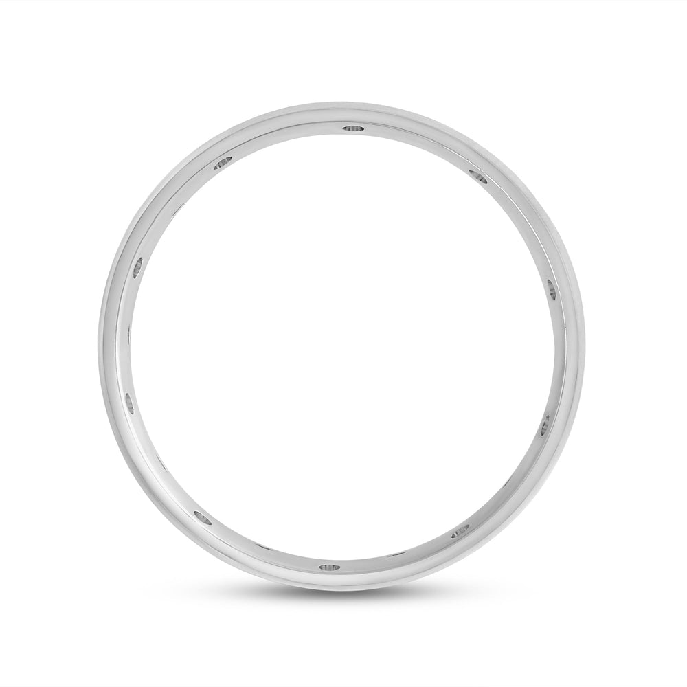 Studded Sandblast Men's Ring with 18KT White Gold / 8 Cut Diamond in 14KT White Gold / 8 view 2
