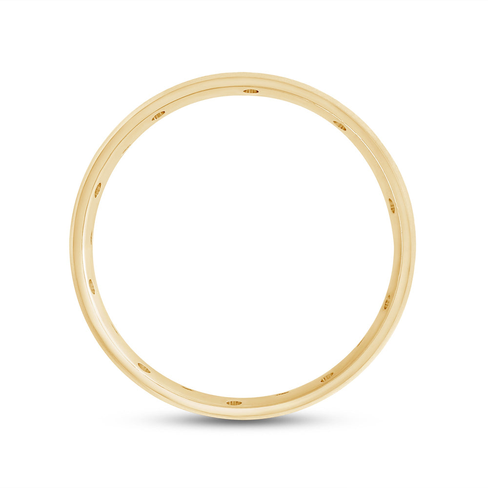 Studded Sandblast Men's Ring with 18KT Yellow Gold / 8 Cut Diamond in 14KT Yellow Gold / 8 view 2
