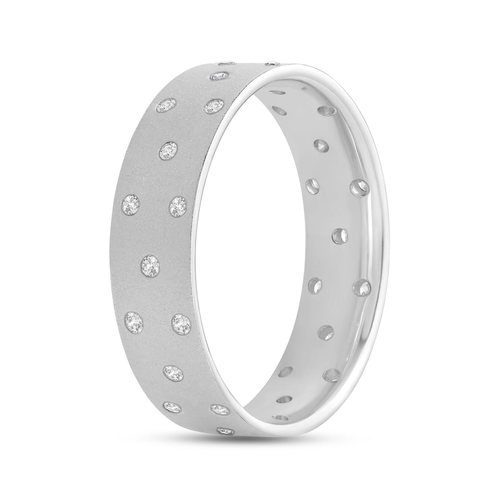 Studded Sandblast Men's Ring with 18KT White Gold / 5.8 Cut Diamond in 14KT White Gold / 5.8 view 4
