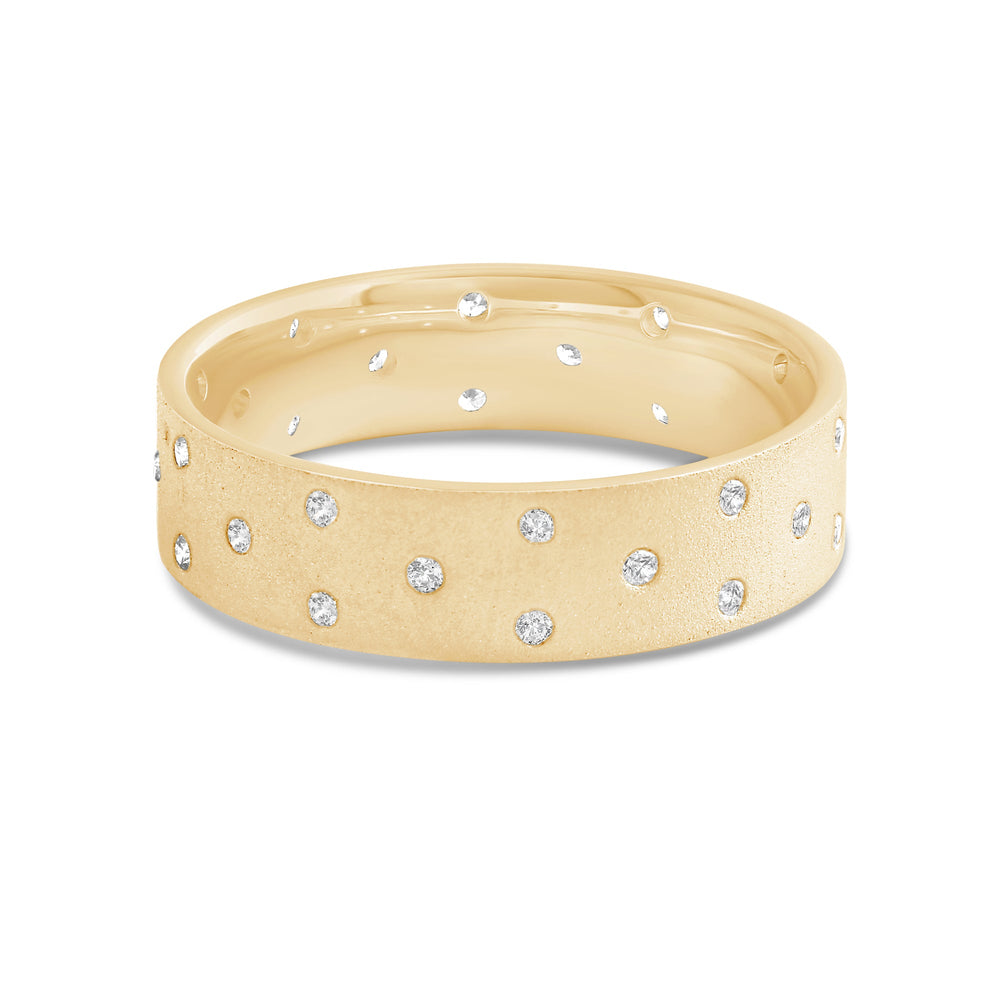 Studded Sandblast Men's Ring with 18KT Yellow Gold / 5.8 Cut Diamond in 14KT Yellow Gold / 5.8 view 1
