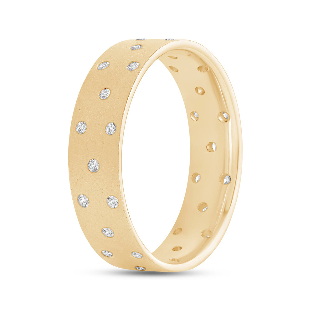 Studded Sandblast Men's Ring with 18KT Yellow Gold / 5.8 Cut Diamond in 14KT Yellow Gold / 5.8 view 4
