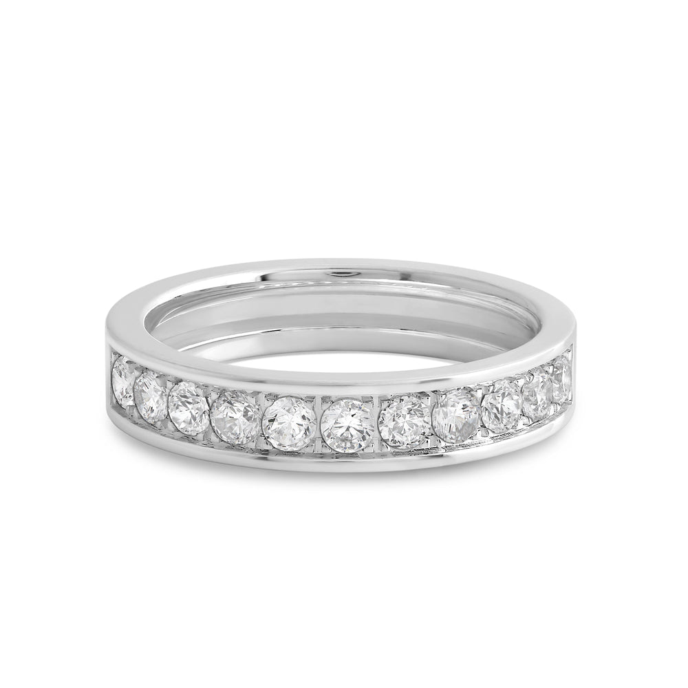 Round Diamond Men's Ring with 18KT White Gold / Lab / 1 Cut Diamond in 14KT White Gold / Lab / 1 view 1

