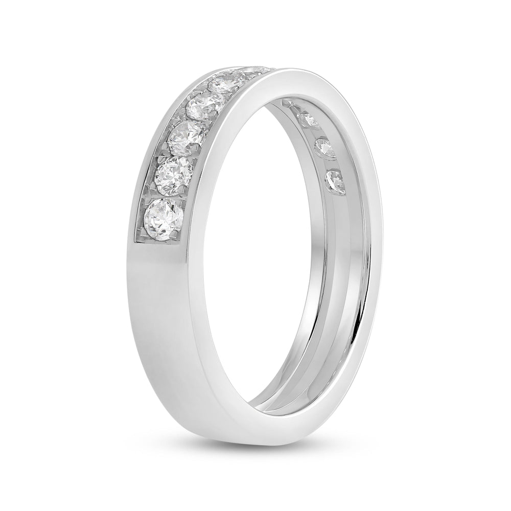 Round Diamond Men's Ring with 18KT White Gold / Lab / 1 Cut Diamond in 14KT White Gold / Lab / 1 view 4
