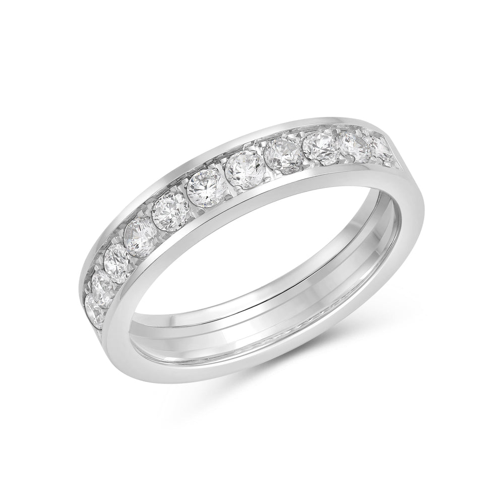 Round Diamond Men's Ring with 18KT White Gold / Lab / 1 Cut Diamond in 14KT White Gold / Lab / 1 view 3
