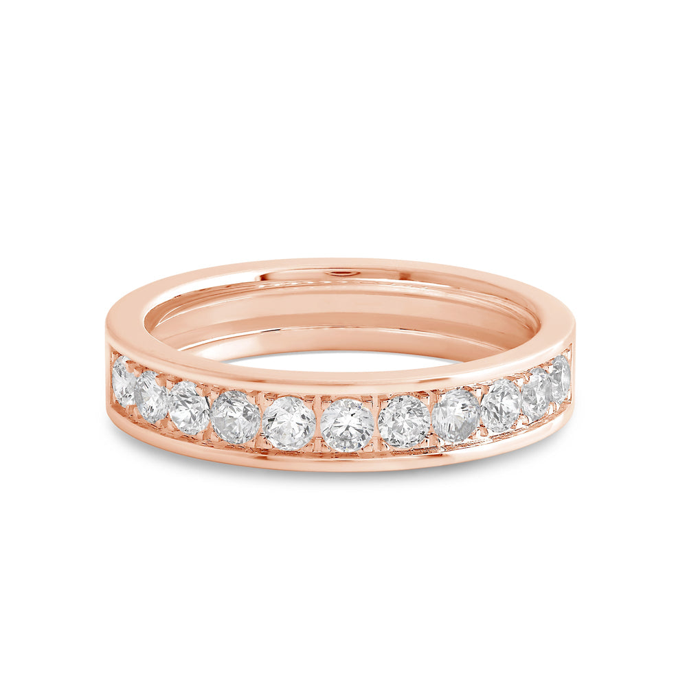 Round Diamond Men's Ring with 18KT Rose Gold / Lab / 1 Cut Diamond in 14KT Rose Gold / Lab / 1 view 1
