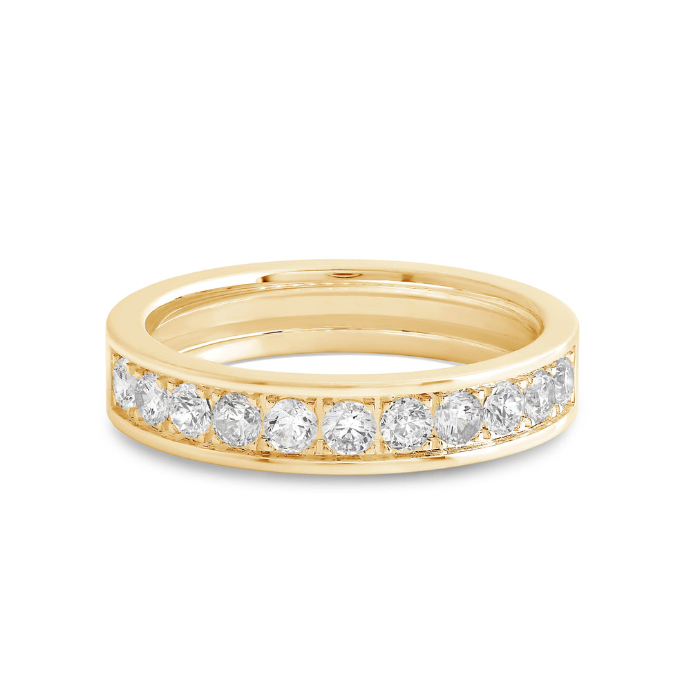 Round Diamond Men's Ring with 18KT Yellow Gold / Lab / 1 Cut Diamond in 14KT Yellow Gold / Lab / 1 view 1
