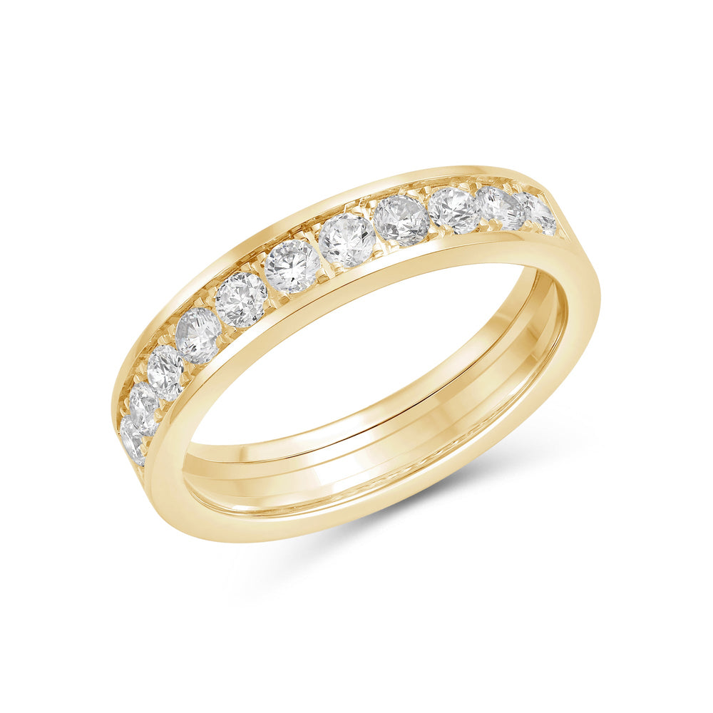 Round Diamond Men's Ring with 18KT Yellow Gold / Lab / 1 Cut Diamond in 14KT Yellow Gold / Lab / 1 view 3
