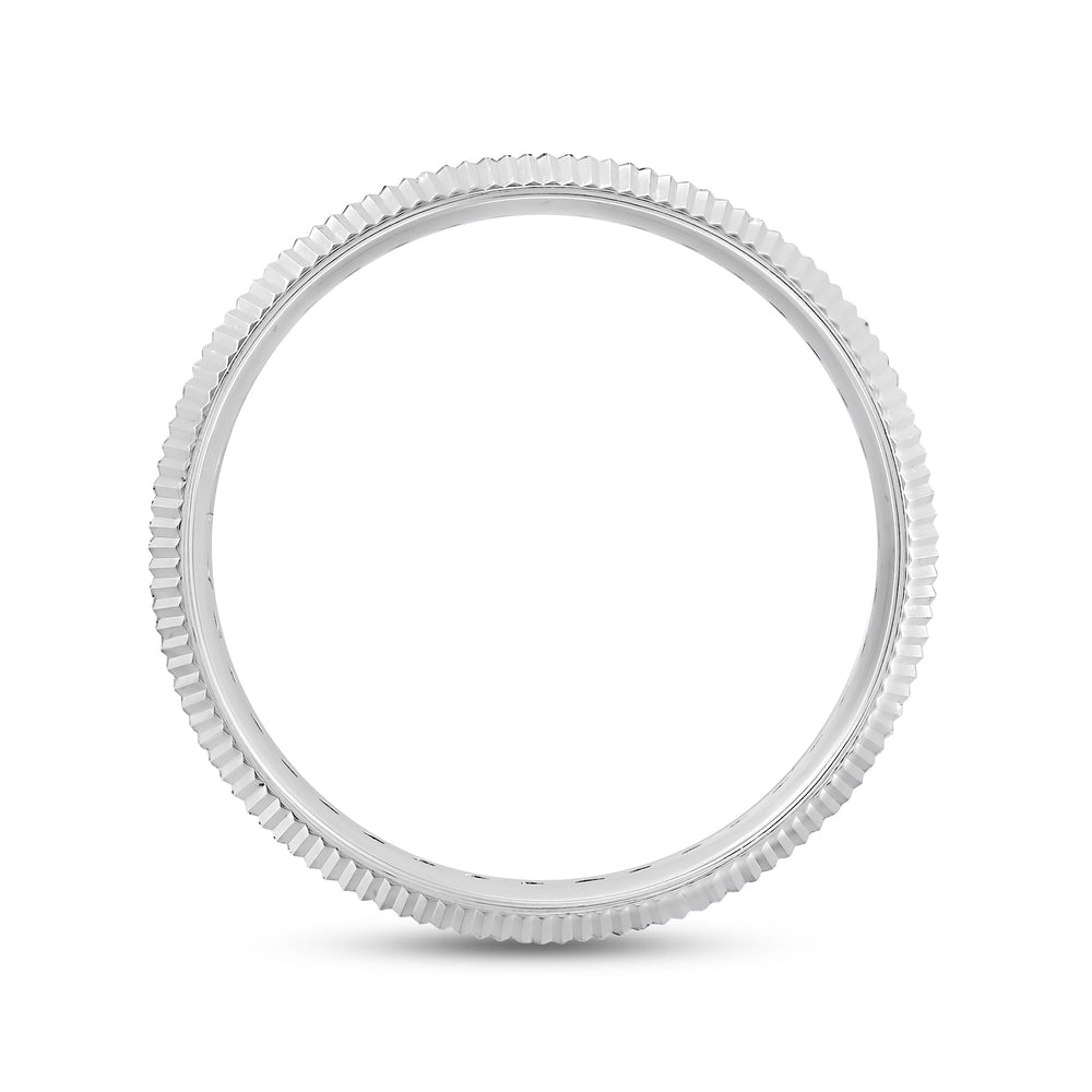 Fluted Frame Men's Ring with 18KT White Gold / Lab / 1/2 Cut Diamond in 14KT White Gold / Lab / 1/2 view 2
