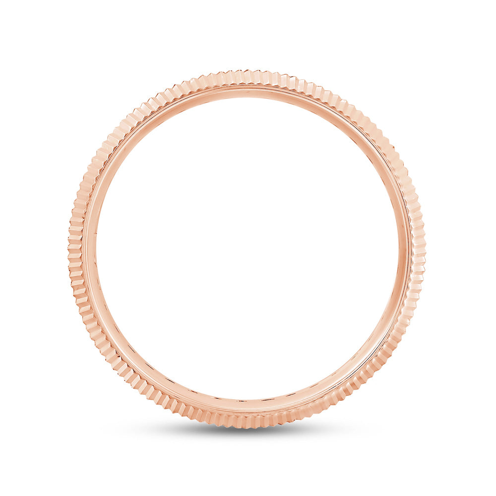 Fluted Frame Men's Ring with 18KT Rose Gold / Lab / 1/2 Cut Diamond in 14KT Rose Gold / Lab / 1/2 view 2
