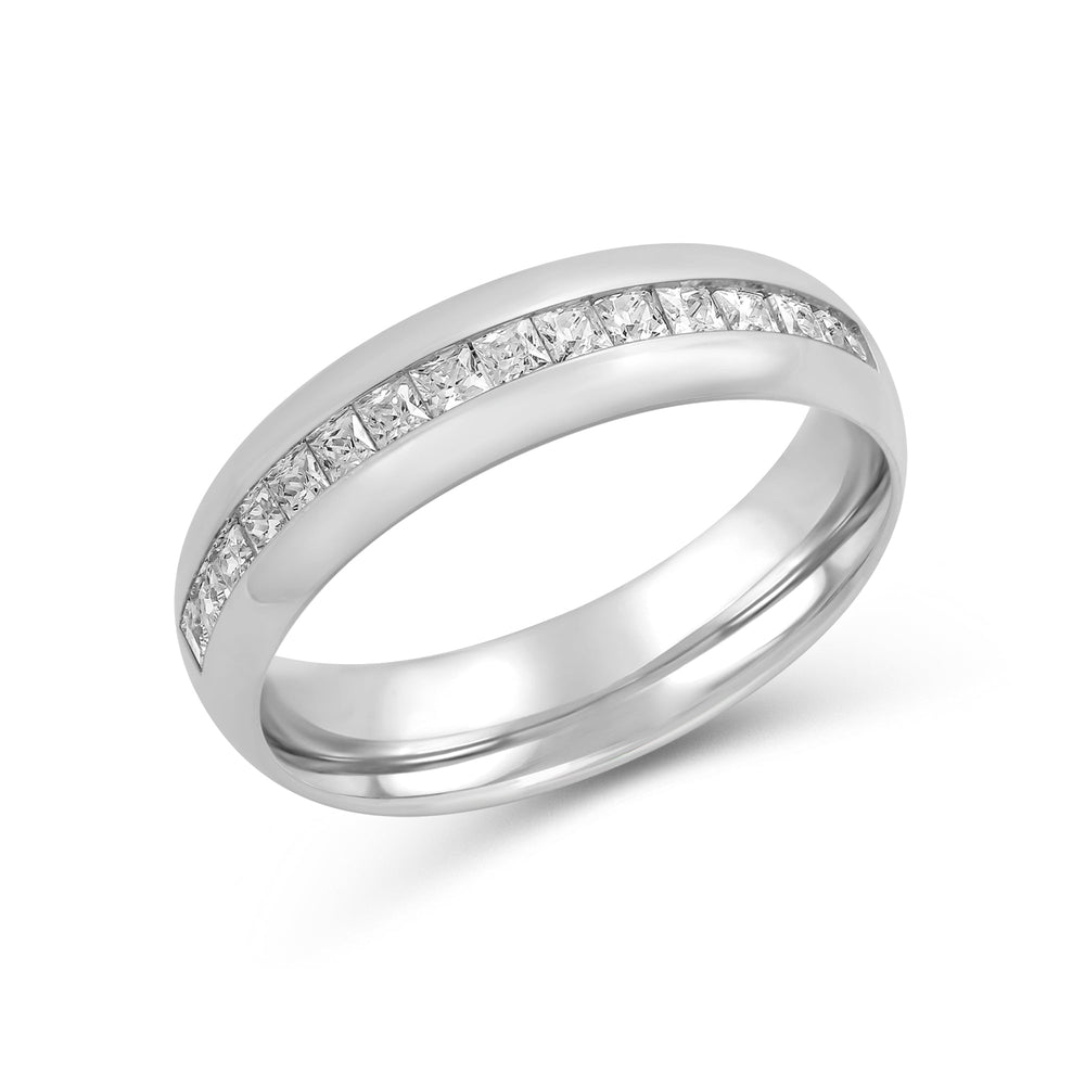 Dome Diamond Horizon Men's Ring with 18KT White Gold / Lab / 1 1/2 Cut Diamond in 14KT White Gold / Lab / 1 1/2 view 3
