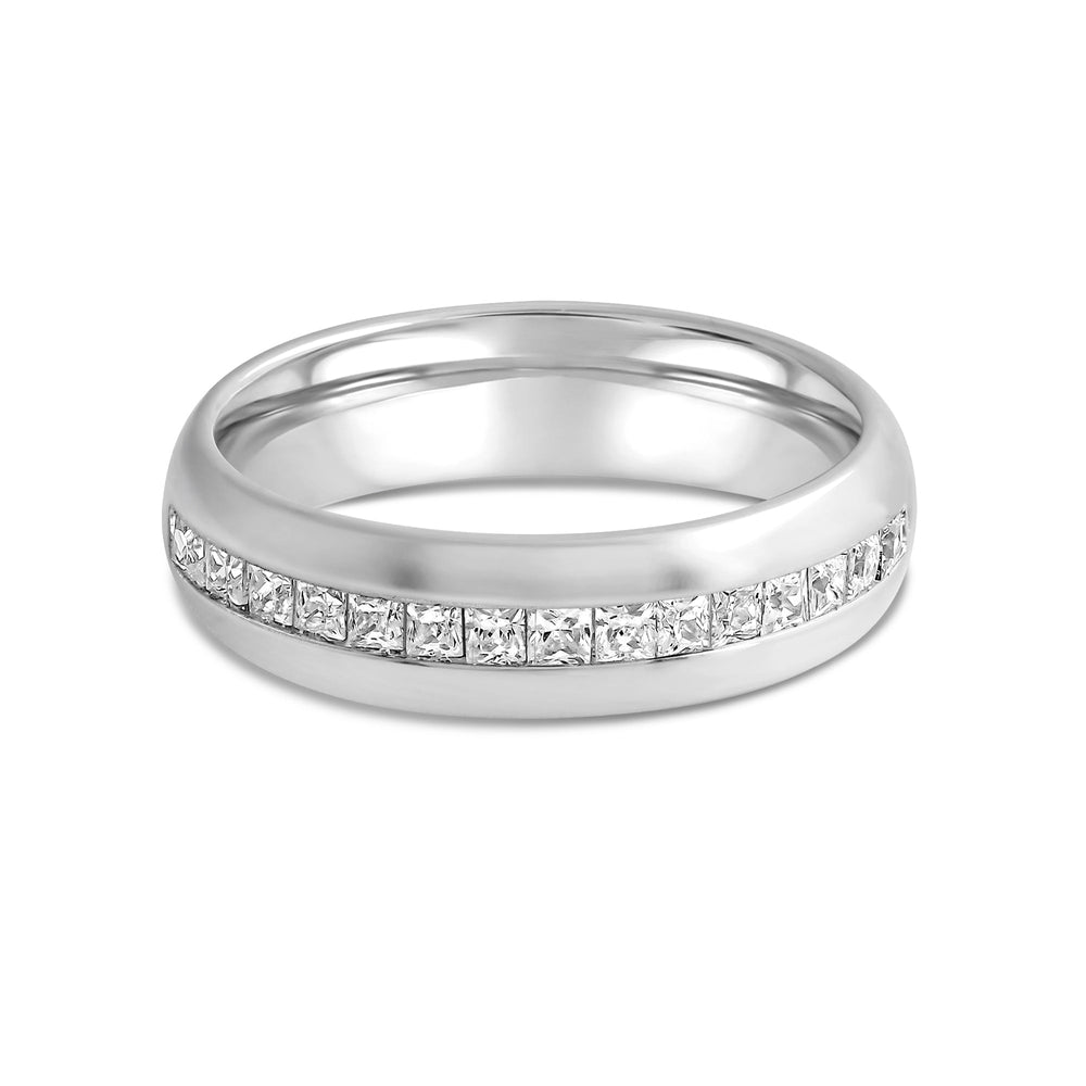 Dome Diamond Horizon Men's Ring with 18KT White Gold / Lab / 1 1/2 Cut Diamond in 14KT White Gold / Lab / 1 1/2 view 1

