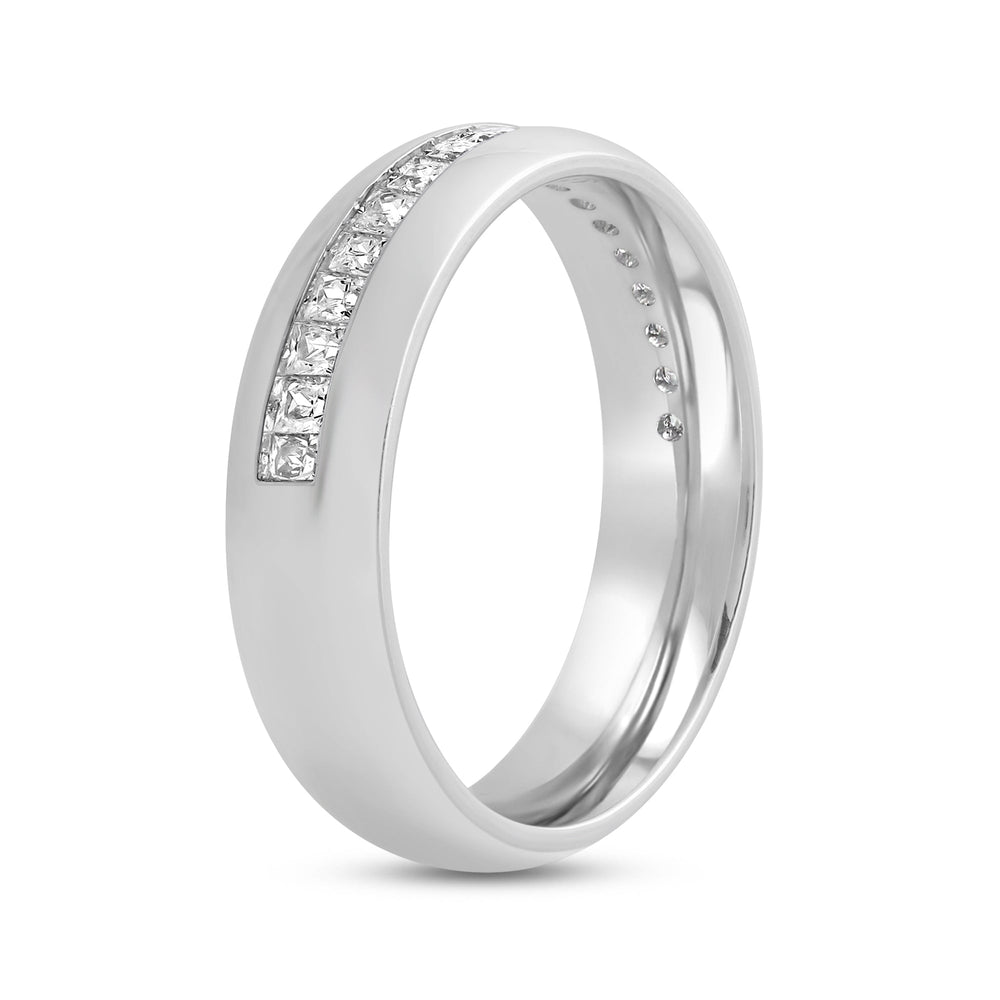 Dome Diamond Horizon Men's Ring with 18KT White Gold / Lab / 1 1/2 Cut Diamond in 14KT White Gold / Lab / 1 1/2 view 4
