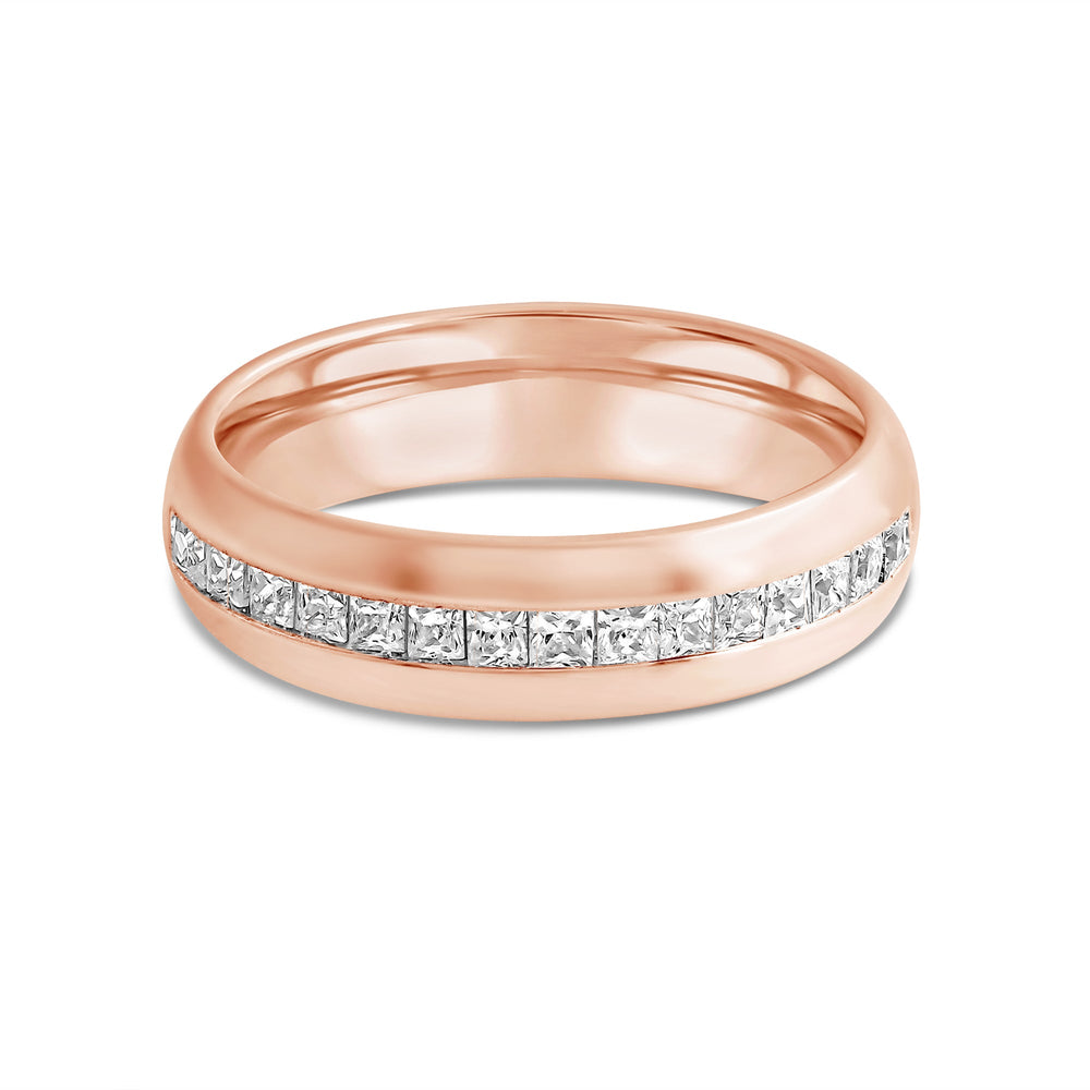 Dome Diamond Horizon Men's Ring with 18KT Rose Gold / Lab / 1 1/2 Cut Diamond in 14KT Rose Gold / Lab / 1 1/2 view 1
