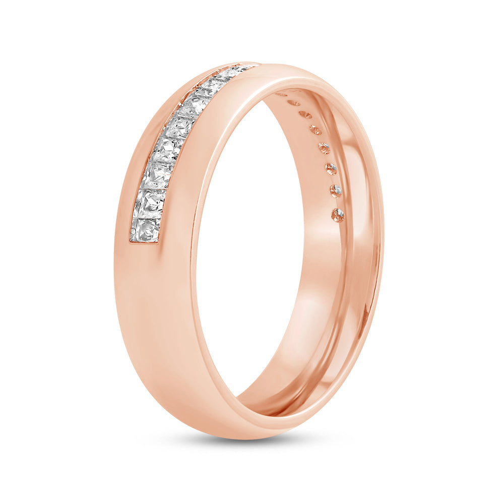Dome Diamond Horizon Men's Ring with 18KT Rose Gold / Lab / 1 1/2 Cut Diamond in 14KT Rose Gold / Lab / 1 1/2 view 4
