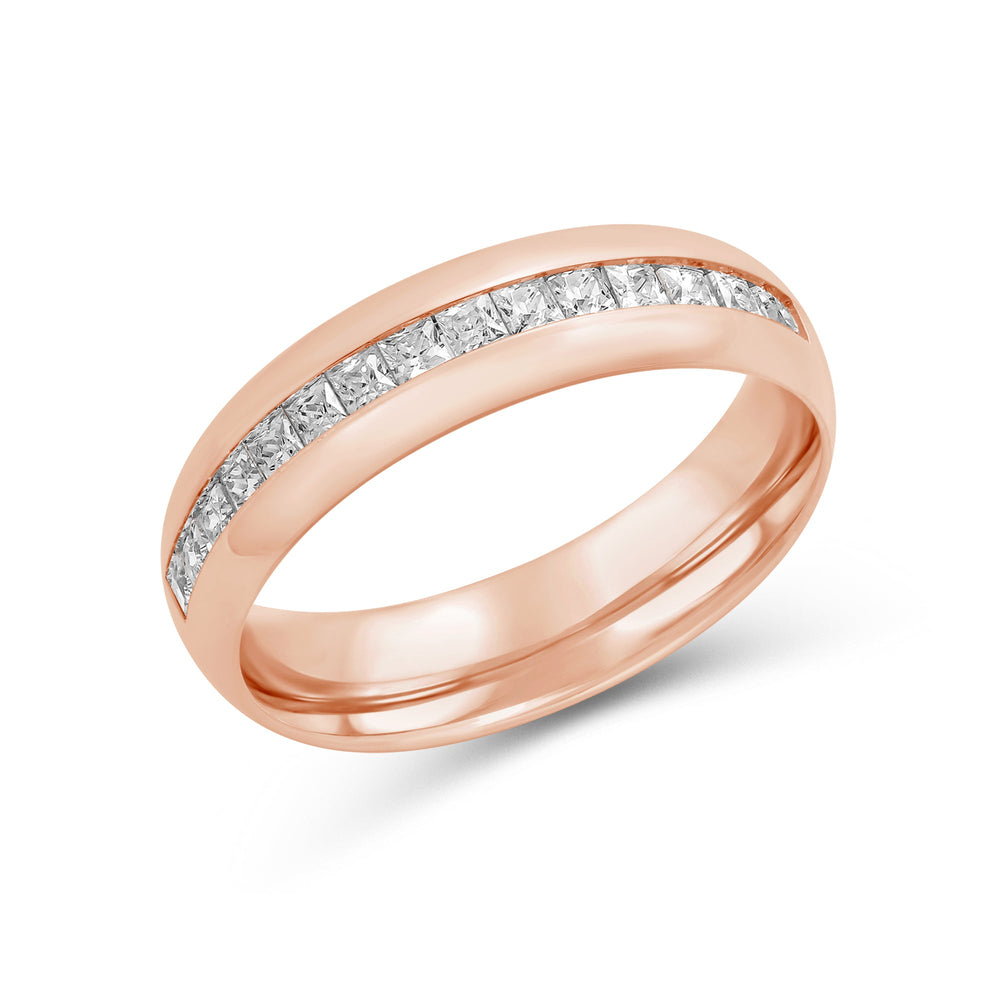 Dome Diamond Horizon Men's Ring with 18KT Rose Gold / Lab / 1 1/2 Cut Diamond in 14KT Rose Gold / Lab / 1 1/2 view 3
