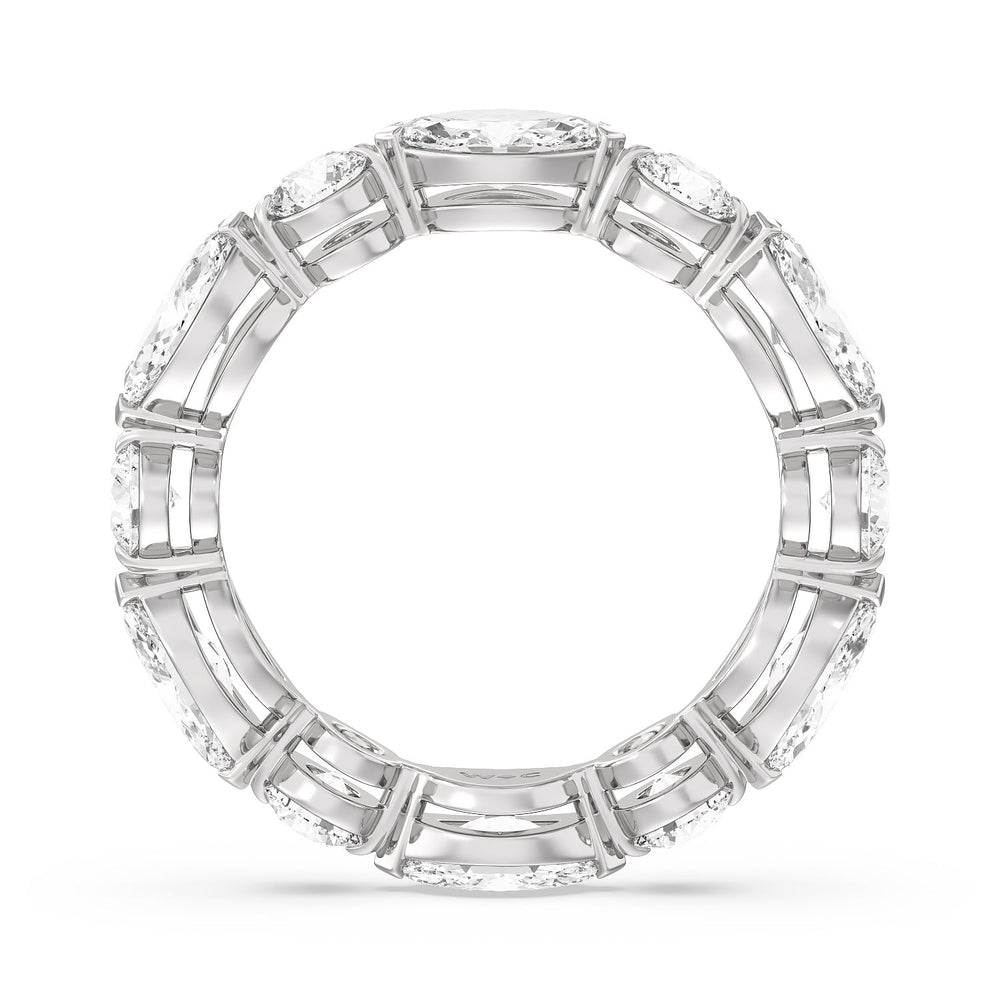 East-West Marquise and Round Eternity Ring with Platinum / Natural / 4 Cut Diamond in 14KT Platinum / Natural / 4 view 3
