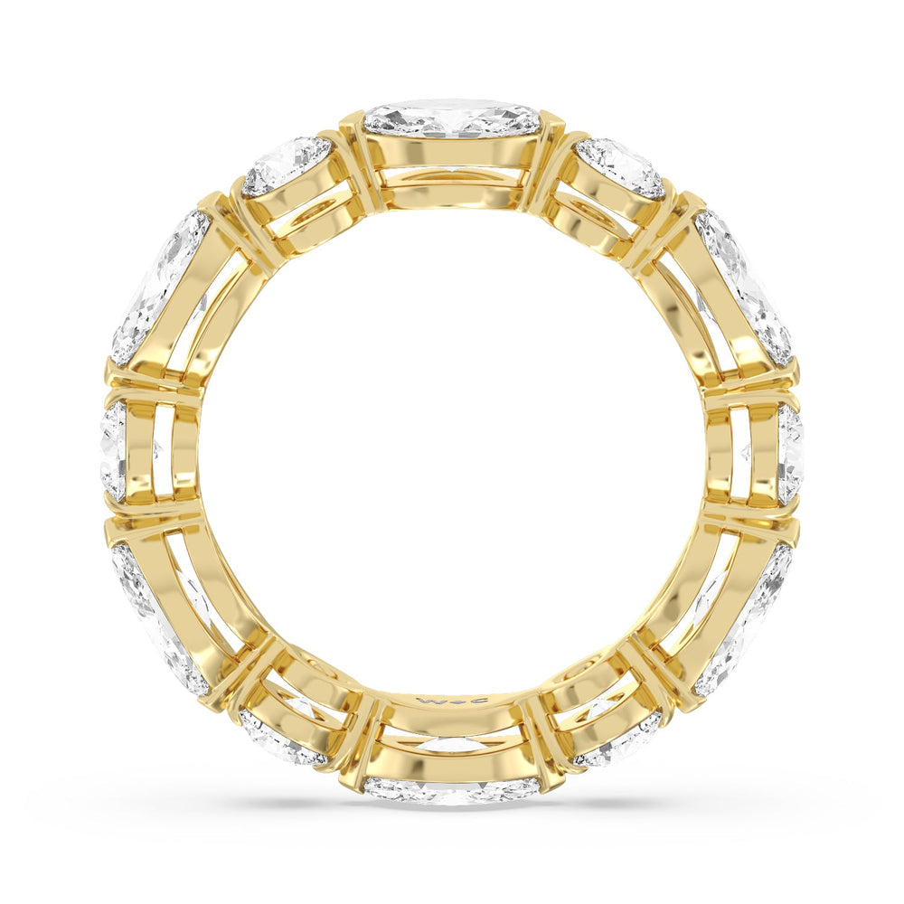 East-West Marquise and Round Eternity Ring with 18KT Yellow Gold / Natural / 4 Cut Diamond in 14KT Yellow Gold / Natural / 4 view 3
