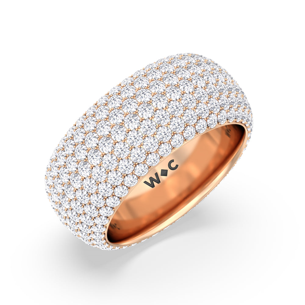 Elegance Midi Dome Eternity Ring with 18KT Rose Gold / Lab / 5 Cut Diamond in 14KT Rose Gold / Lab / 5 view 2
