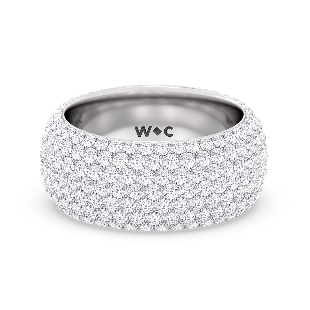 Elegance Midi Dome Eternity Ring with Platinum / Lab / 5 Cut Diamond in 14KT Platinum / Lab / 5 view 1
