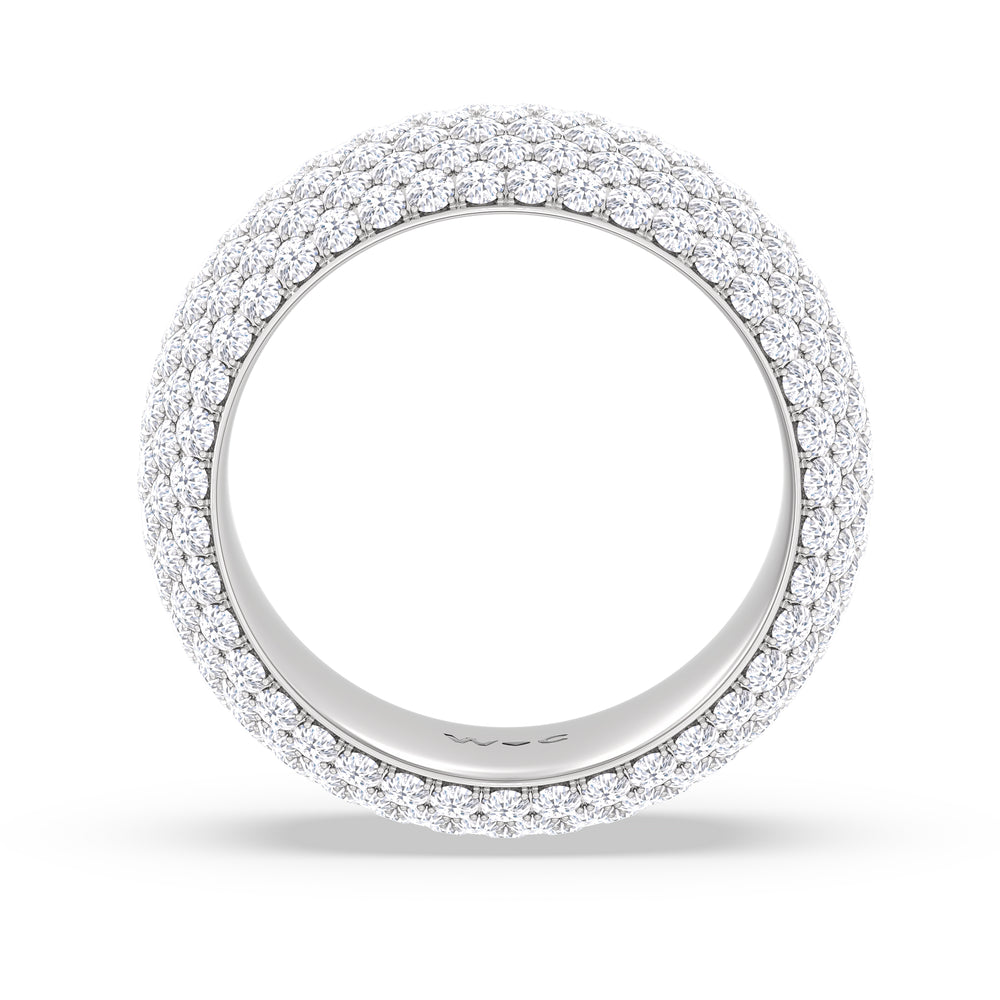 Elegance Midi Dome Eternity Ring with Platinum / Lab / 5 Cut Diamond in 14KT Platinum / Lab / 5 view 3
