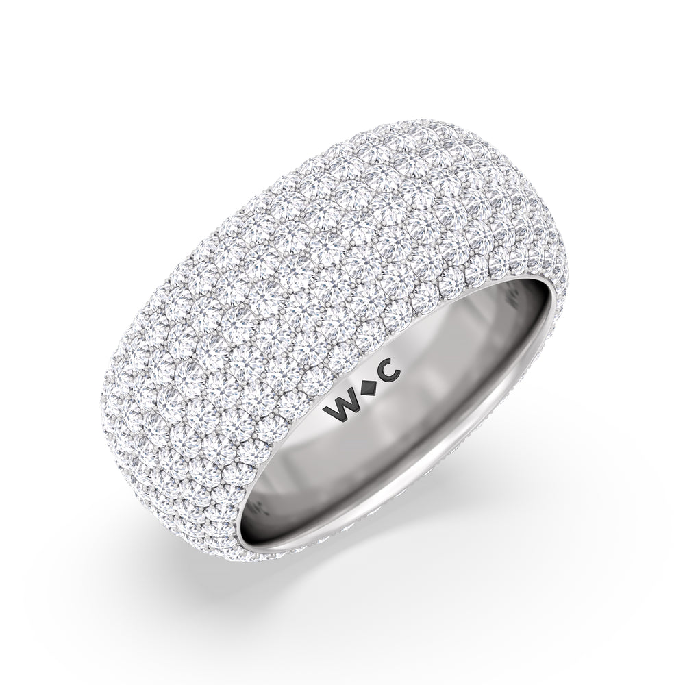 Elegance Midi Dome Eternity Ring with Platinum / Lab / 5 Cut Diamond in 14KT Platinum / Lab / 5 view 2

