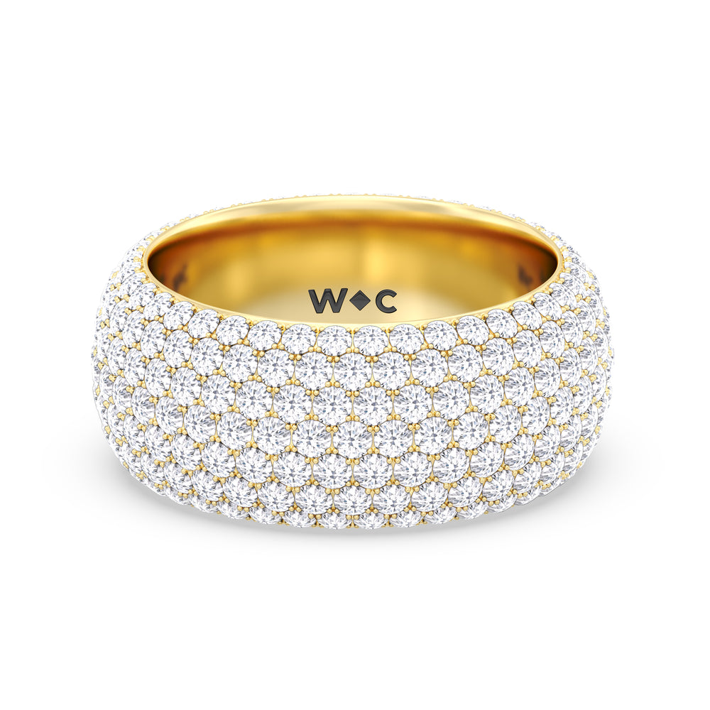 Elegance Midi Dome Eternity Ring with 18KT Yellow Gold / Lab / 5 Cut Diamond in 14KT Yellow Gold / Lab / 5 view 1
