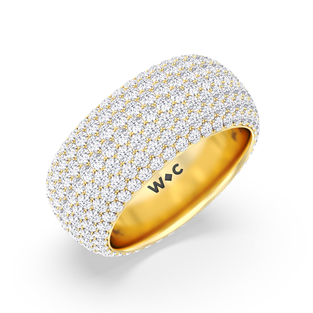 Elegance Midi Dome Eternity Ring with 18KT Yellow Gold / Lab / 5 Cut Diamond in 14KT Yellow Gold / Lab / 5 view 2
