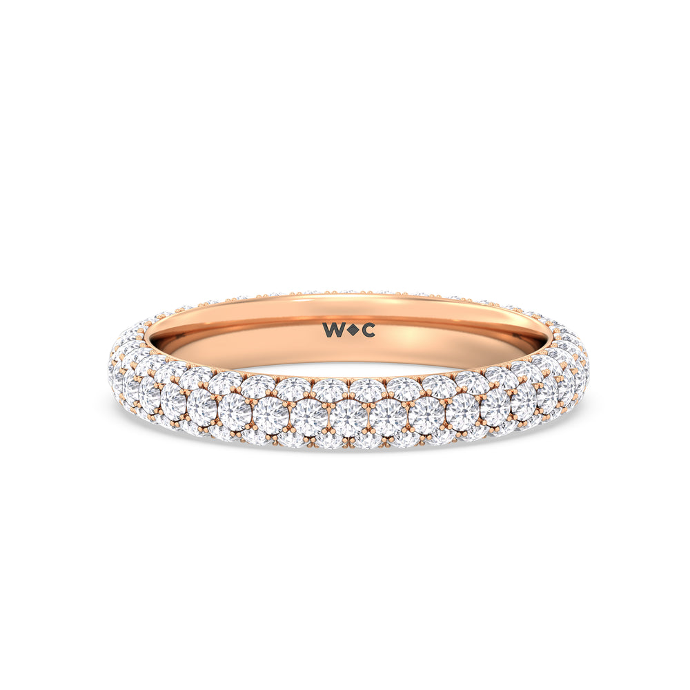 Elegance Classic Dome Eternity Ring with 18KT Rose Gold / Lab / 2 Cut Diamond in 14KT Rose Gold / Lab / 2 view 1
