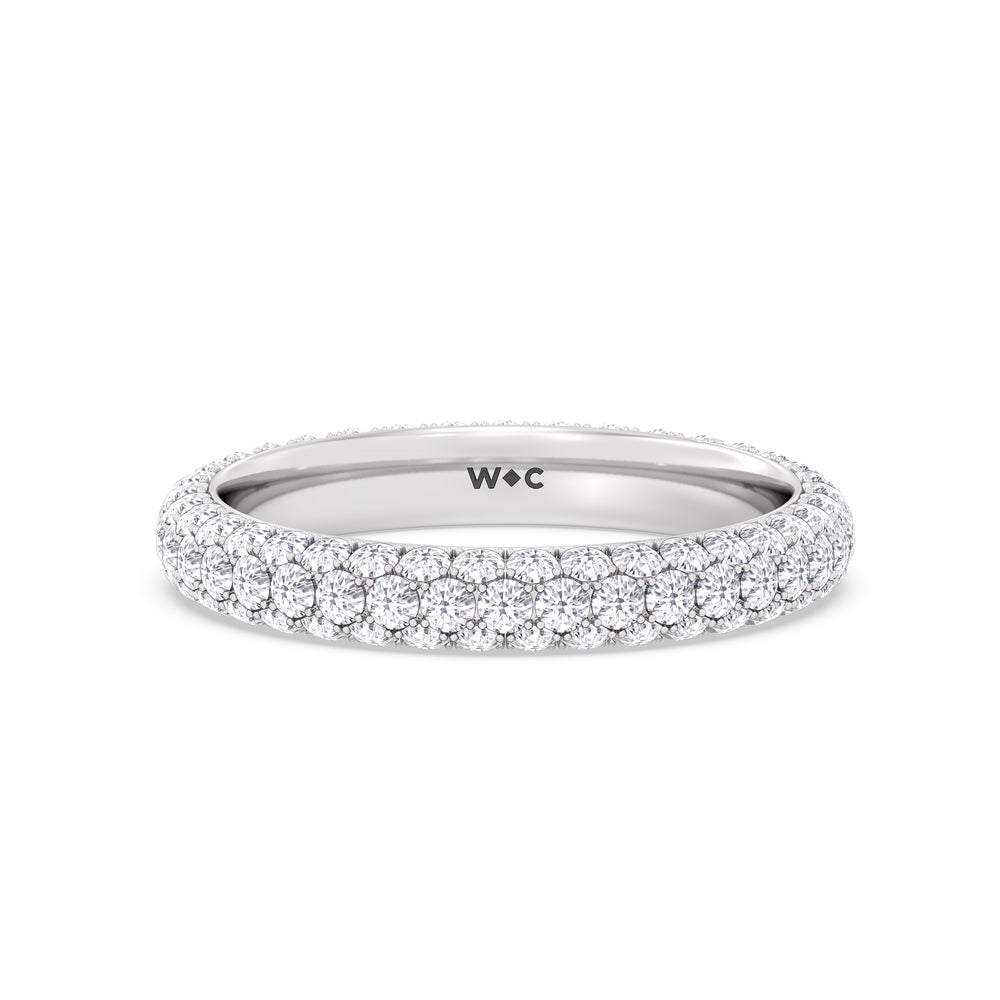 Elegance Classic Dome Eternity Ring with 18KT White Gold / Lab / 2 Cut Diamond in 14KT White Gold / Lab / 2 view 1
