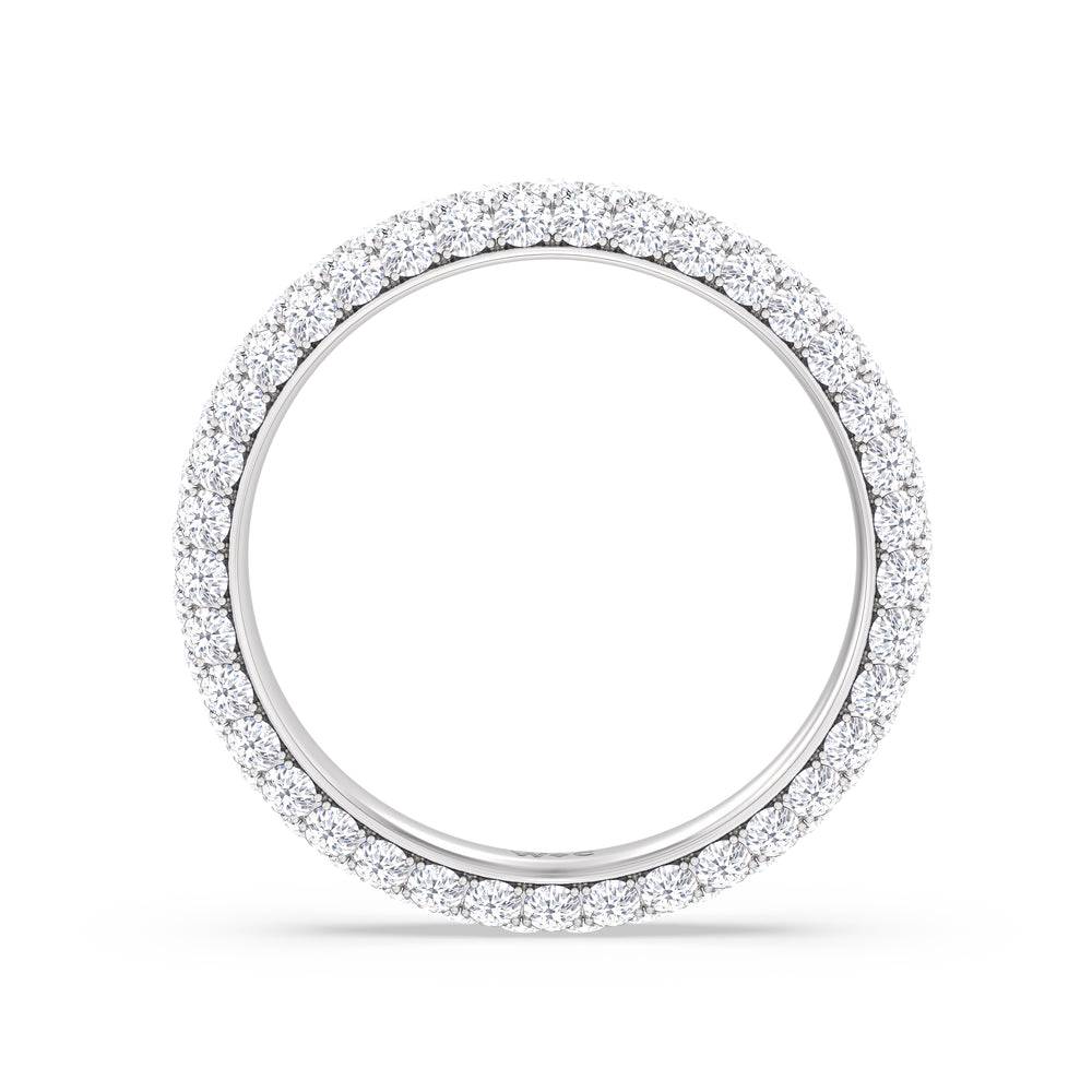Elegance Classic Dome Eternity Ring with 18KT White Gold / Lab / 2 Cut Diamond in 14KT White Gold / Lab / 2 view 3
