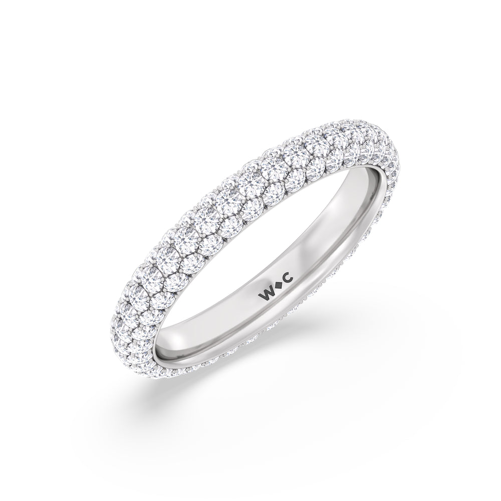 Elegance Classic Dome Eternity Ring with 18KT White Gold / Lab / 2 Cut Diamond in 14KT White Gold / Lab / 2 view 2
