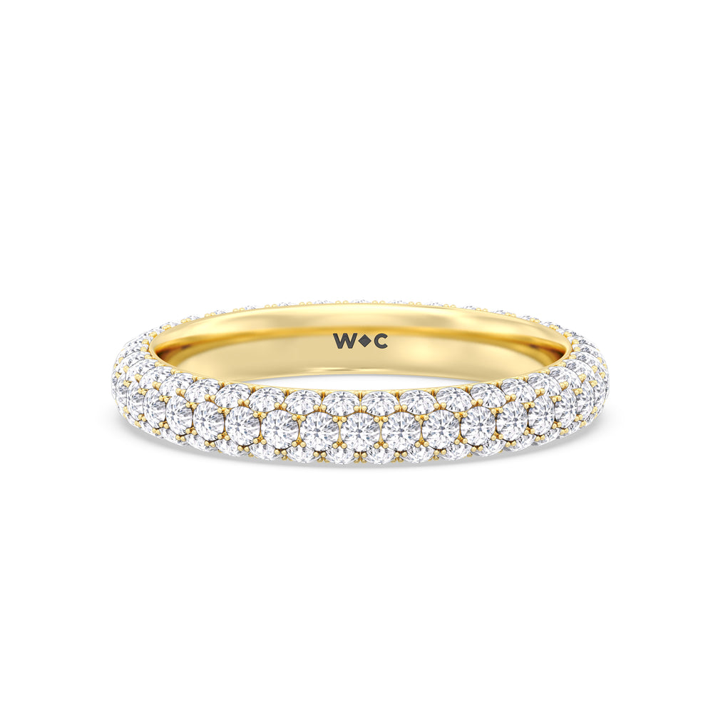 Elegance Classic Dome Eternity Ring with 18KT Yellow Gold / Lab / 2 Cut Diamond in 14KT Yellow Gold / Lab / 2 view 1
