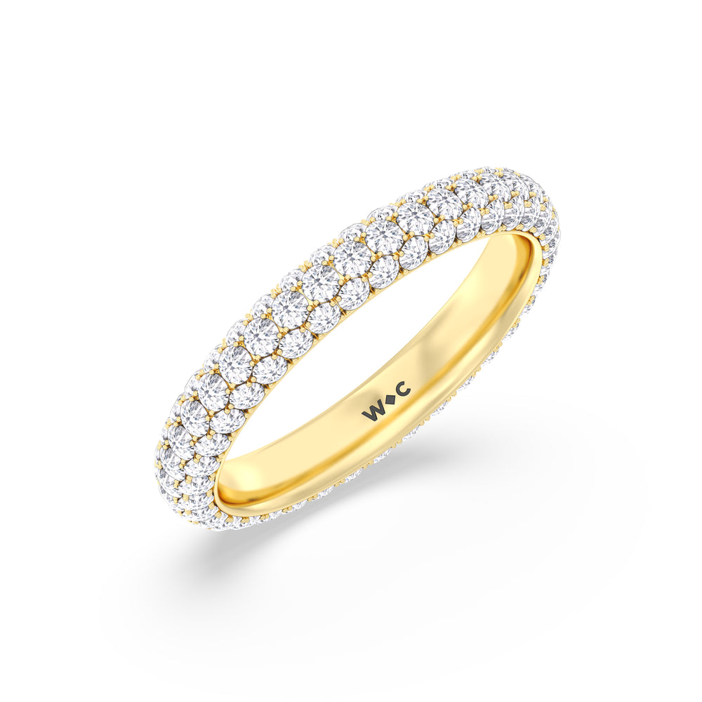 Elegance Classic Dome Eternity Ring with 18KT Yellow Gold / Lab / 2 Cut Diamond in 14KT Yellow Gold / Lab / 2 view 2
