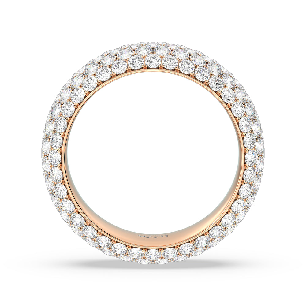 Elegance Wide Dome Eternity Ring with 18KT Rose Gold / Lab / 4 Cut Diamond in 14KT Rose Gold / Lab / 4 view 2
