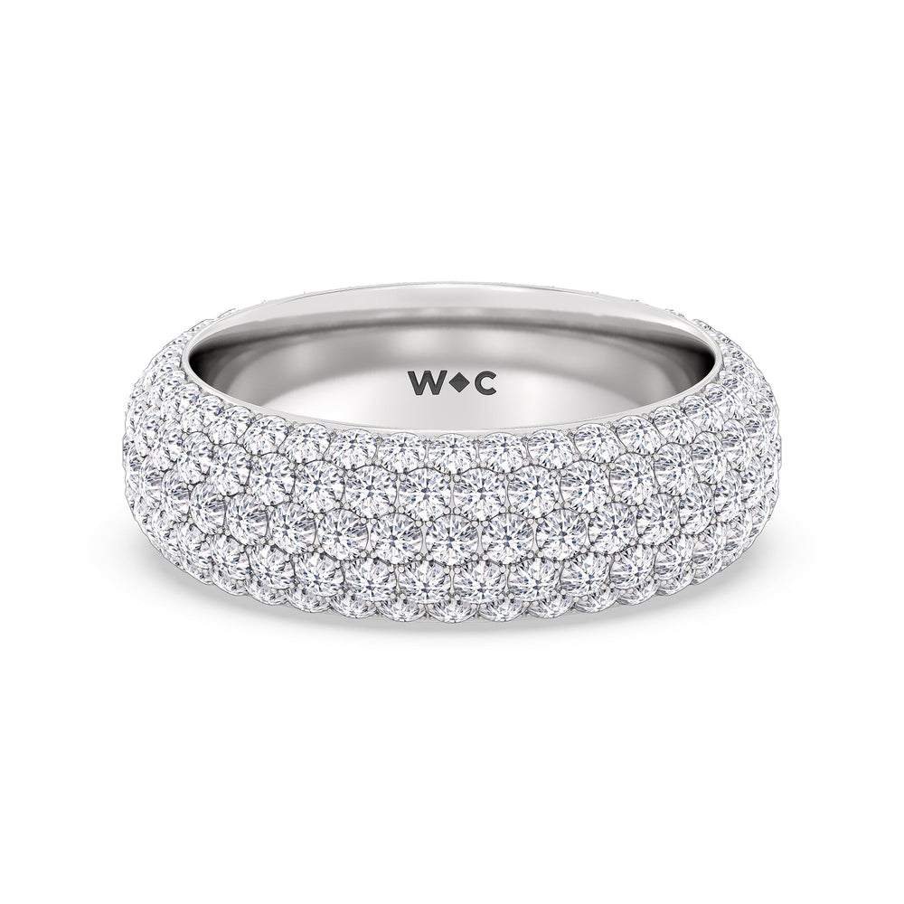 The Windsor Slim Eternity Ring with Platinum / Lab / 4 Cut Diamond in 14KT Platinum / Lab / 4 view 2
