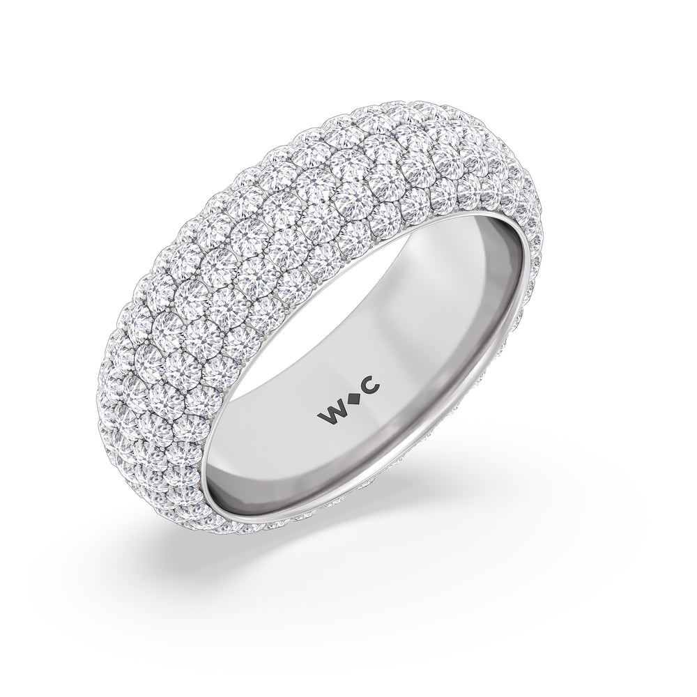 Elegance Wide Dome Eternity Ring with Platinum / Lab / 4 Cut Diamond in 14KT Platinum / Lab / 4 view 3
