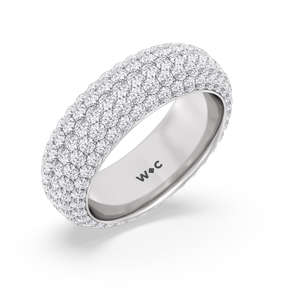 The Windsor Slim Eternity Ring with Platinum / Lab / 4 Cut Diamond in 14KT Platinum / Lab / 4 view 6

