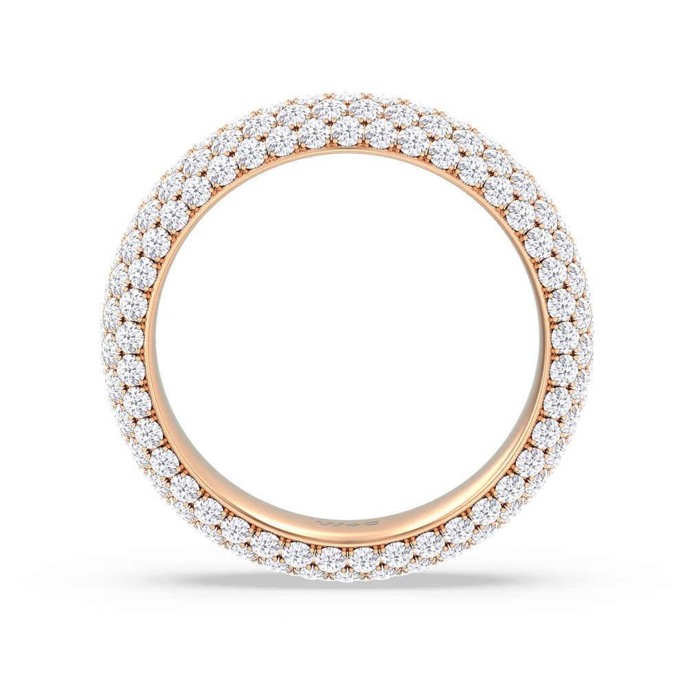 Elegance Bold Dome Eternity Ring with 18KT Rose Gold / Lab / 3 Cut Diamond in 14KT Rose Gold / Lab / 3 view 2
