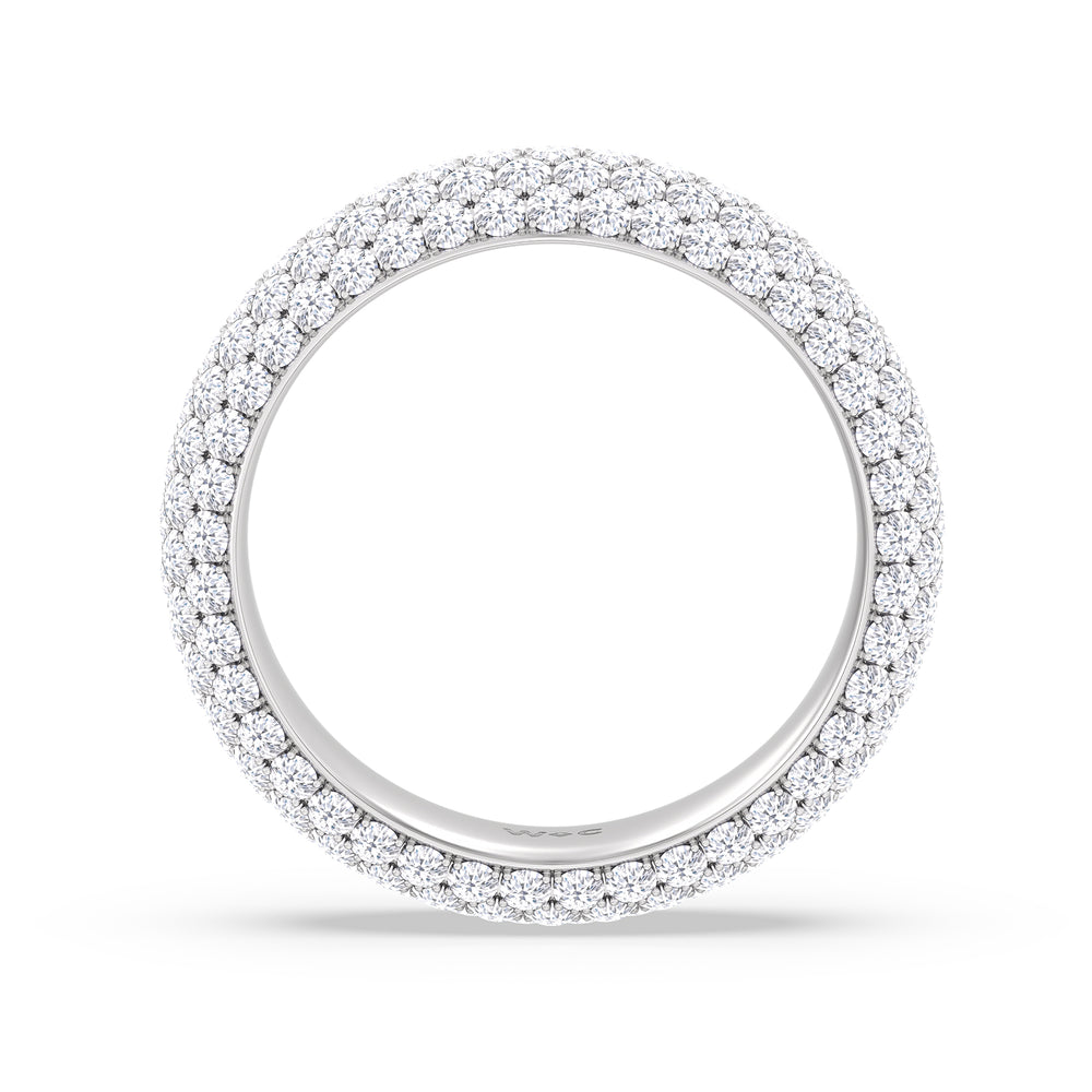 Elegance Bold Dome Eternity Ring with Platinum / Lab / 3 Cut Diamond in 14KT Platinum / Lab / 3 view 2
