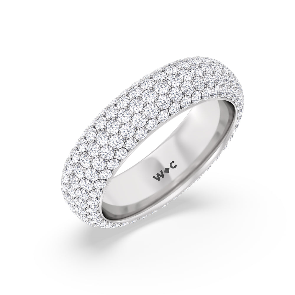 Elegance Bold Dome Eternity Ring with Platinum / Lab / 3 Cut Diamond in 14KT Platinum / Lab / 3 view 3
