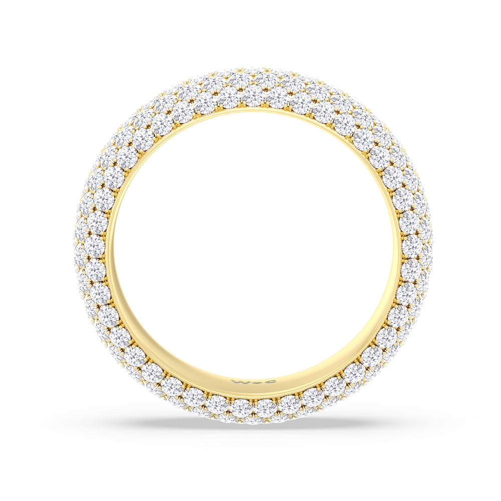 Elegance Bold Dome Eternity Ring with 18KT Yellow Gold / Lab / 3 Cut Diamond in 14KT Yellow Gold / Lab / 3 view 2
